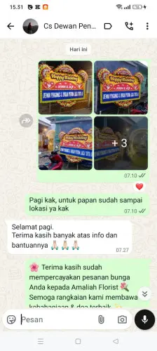 Testimonial Papan Bunga Pernikahan jatinegara